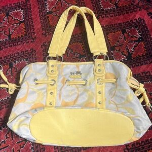 Coach Yellow and Gray Shoulder Bag